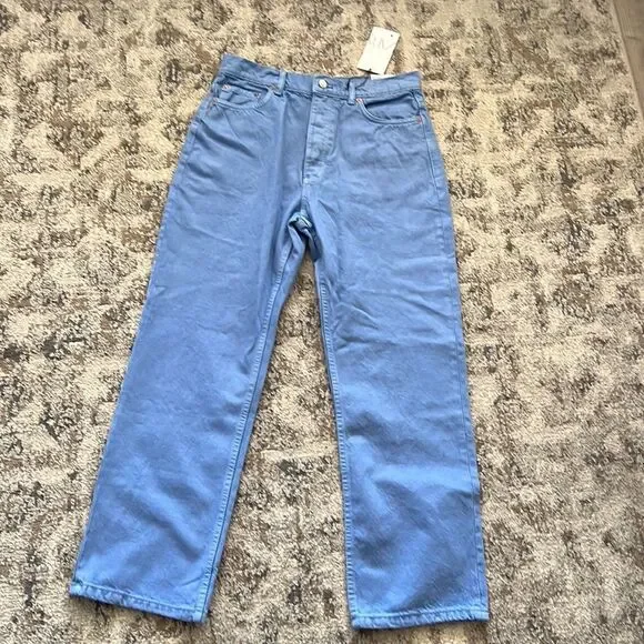 ZARA | Sky Blue | STRAIGHT LEG JEANS - Picture 11 of 12